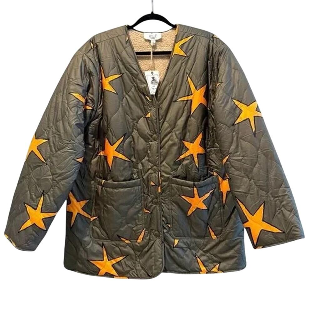 EASEL Reversible Jacket Quilted Starfish or Schnauzer Sherpa, Size L New w/ Tag - Picture 13 of 16